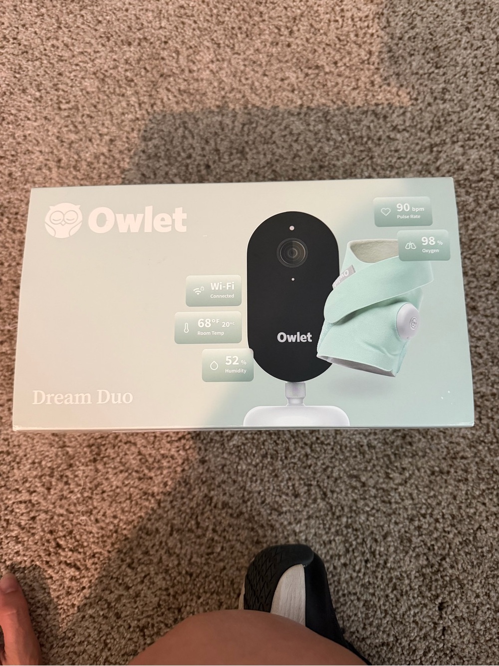 Owlet Dream Duo Baby Monitor and Smart Sock - Mint Green